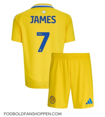 Leeds United Daniel James #7 Udebanetrøje Børn 2024-25 Kortærmet (+ Korte bukser)
